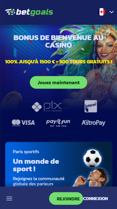 Betgoals Casino mobile